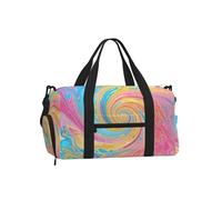 Mexpekil Rainbow Ink Liquid Gym Bag with Shoe Compartment Waterproof Duffel Bag Large Overnight Weekend Bags Travel Holdall for Women Men Teens