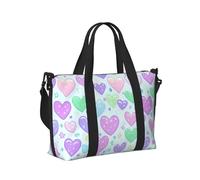 Mexpekil Rainbow Love Heart Travel Duffel Bag Waterproof Sports Gym Bag Large Weekend Overnight Bags for Women Men Foldable Carry On Luggage Tote Bags for Flight
