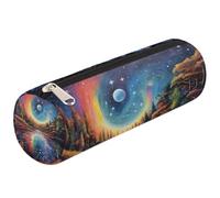 Mexpekil Rainbow Magic Starry Sky Pencil Case School Supplies Pouch Bag for Girls Boys Teenagers, Women Makeup Brush Bag