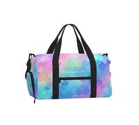 Mexpekil Rainbow Scale Gym Bag with Shoe Compartment Waterproof Duffel Bag Large Overnight Weekend Bags Travel Holdall for Women Men Teens