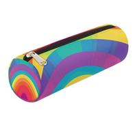 Mexpekil Rainbow Tunnel Pattern Pencil Case for Girls Boys Stationery Pouch Organiser Small School Supply Bag for Students Office