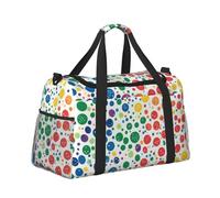 Mexpekil Rainbows Colorful Dot Duffel Bag Large Carry On Hand Luggage Bags Waterproof Weekender Bags Foldable Tote Bag for Travel Sports Gym Dance