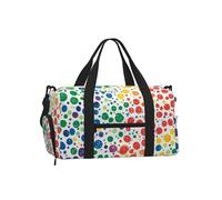 Mexpekil Rainbows Colorful Dot Gym Bag with Shoe Compartment Waterproof Duffel Bag Large Overnight Weekend Bags Travel Holdall for Women Men Teens
