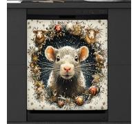Mexpekil Rat Animal Dishwasher Magnet Cover 23x26Inch Decorative Dish Washer Sticker for Front Door Waterproof Kitchen Appliance Panel Magnetic Decal