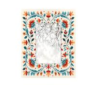 Mexpekil Rectangle Picture Frames 4x6 India Ethnic Mask Floral Wood Photo Frame for Desk Tabletop Wall Collage Decor Wall Mounting Picture Frames without Mat