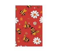 Mexpekil Red Bee Daisy Light Switch Cover 1 Gang Single Blank Outlet Cover Decorative Wall Plate for Home Office