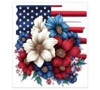 Mexpekil Red Blue Flowers Flag Dishwasher Magnet Cover 21x26Inch Decorative Dish Washer Sticker for Front Door Waterproof Kitchen Appliance Panel Magnetic Decal