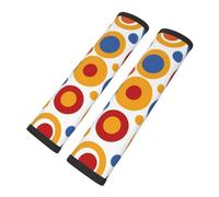 Mexpekil Red Blue Yellow Circles Car Seat Belt Pads 2 Pack