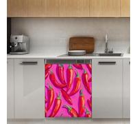 Mexpekil Red Chili Dishwasher Magnet Cover 21x26Inch Decorative Dish Washer Sticker for Front Door Waterproof Kitchen Appliance Panel Magnetic Decal