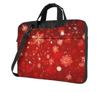 Mexpekil Red Christmas Snowflakes Laptop Bag for Women Men 13 Inch Portable Laptop Case Sleeve with Shoulder Strap Computer Carrying Case Messenger Bags for Business Travel College