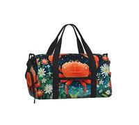 Mexpekil Red Crab Plants Gym Bag with Shoe Compartment Waterproof Duffel Bag Large Overnight Weekend Bags Travel Holdall for Women Men Teens