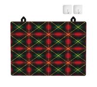 Mexpekil Red Green Black Buffalo Plaid Stove Top Cover for Electric Hob | Heat Resistant, Non Slip, Hob Cover with 2 Hooks, Glass Gas Stove Pad, Cooktop Mat for Kitchen, 28x20 in