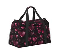 Mexpekil Red Hearts Love Duffel Bag Large Carry On Hand Luggage Bags Waterproof Weekender Bags Foldable Tote Bag for Travel Sports Gym Dance