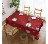 Mexpekil Red Hearts Spiral Pattern Tablecloth