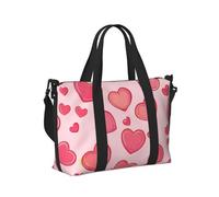 Mexpekil Red Hearts Travel Duffel Bag Waterproof Sports Gym Bag Large Weekend Overnight Bags for Women Men Foldable Carry On Luggage Tote Bag for Flight