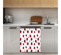 Mexpekil Red Ladybug Pattern Dishwasher Magnet Cover 21x26Inch Decorative Dish Washer Sticker for Front Door Waterproof Kitchen Appliance Panel Magnetic Decal