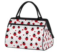 Mexpekil Red Ladybug Pattern Travel Duffel Bag Waterproof Gym Bag Carry On Weekend Overnight Bags Large Hand Luggage Tote Bags for Women Men Kids