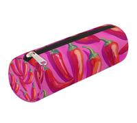 Mexpekil Red Pepper Chilli Pencil Case for Girls Boys Stationery Pouch Organiser Small School Supply Bag for Students Office