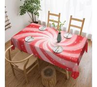 Mexpekil Red Spiral Stars Glitter Tablecloth