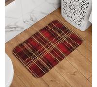 Mexpekil Red Yellow Buffalo Plaid Door Mat 40 x 60cm Non Slip Doormat Washable Welcome Mat Rug Absorbent Kitchen Mat Floor Mat Home Decor for Indoor Outdoor