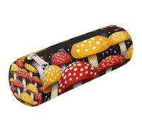 Mexpekil Red Yellow Mushrooms Pencil Case School Supplies Pouch Bag for Girls Boys Teenagers, Women Makeup Brush Bag