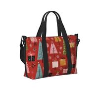 Mexpekil Retro Christmas Trees Travel Duffel Bag Waterproof Sports Gym Bag Large Weekend Overnight Bags for Women Men Foldable Carry On Luggage Tote Bags for Flight