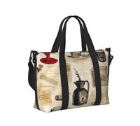 Mexpekil Retro Coffee Cups Travel Duffel Bag Waterproof Sports Gym Bag Large Weekend Overnight Bags for Women Men Foldable Carry On Luggage Tote Bag for Flight