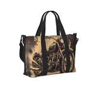 Mexpekil Retro Motorcycle Travel Duffel Bag Waterproof Sports Gym Bag Large Weekend Overnight Bags for Women Men Foldable Carry On Luggage Tote Bag for Flight