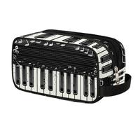 Mexpekil Retro Music Notes Piano Keys Toiletry Bag Organizer Wash Bag Cosmetic Makeup Bag Storage Pouch Travel Case for Women Men Boys Girls