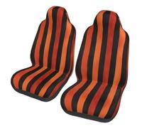 Mexpekil Retro Orange Black Striped 2PCS Car Seat Covers