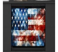 Mexpekil Retro Splash American Flag Dishwasher Magnet Cover 21x26 in, Decorative Waterproof Dishwasher Magnetic Cover Sticker for Kitchen Appliances