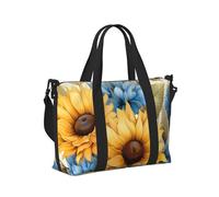 Mexpekil Retro Sunflower Butterfly Travel Duffel Bag Waterproof Sports Gym Bag Large Weekend Overnight Bags for Women Men Foldable Carry On Luggage Tote Bags for Flight