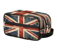 Mexpekil Retro UK British England Flag Toiletry Bag Organizer Wash Bag Cosmetic Makeup Bag Storage Pouch Travel Case for Women Men Boys Girls