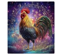 Mexpekil Rooster Galaxy Sign Dishwasher Magnet Cover 21x26Inch Decorative Dish Washer Sticker for Front Door Waterproof Kitchen Appliance Panel Magnetic Decal
