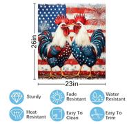 Mexpekil Roosters Usa Flag Dishwasher Magnet Cover 21x26Inch Decorative Dish Washer Sticker for Front Door Waterproof Kitchen Appliance Panel Magnetic Decal
