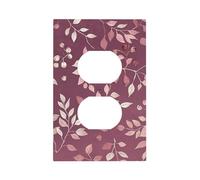 Mexpekil Rose Gold Leaves Branch Light Switch Cover 1 Gang Single Duplex Outlet Cover Decorative Wall Plate for Home Office