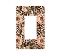 Mexpekil Rose Leopard Print Light Switch Cover 1 Gang Single Rocker Outlet Cover Decorative Wall Plate for Home Office
