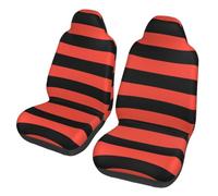 Mexpekil Rose Red Black Striped 2PCS Car Seat Covers