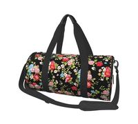 Mexpekil Roses Wildflowers Foldable Gym Bag Carry On Travel Duffle Bags Waterproof Woman Men Hand Luggage Bag Large Weekend Overnight Bags for Sports Dance with Removable Strap