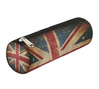 Mexpekil Rustic UK England Flag Pencil Case Pen Bag Marker Pouch for Kids Boys Girls Cylinder Round Pencil Cases for School Supplies Organiser