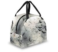 Mexpekil Scary Halloween Bats Thermal Lunch Bag Box for Kids Adults, Insulated Lunch Tote Cooler Bag for School Work Travel
