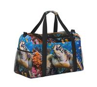 Mexpekil Sea Turtle Duffel Bag Large Carry On Hand Luggage Bags Waterproof Weekender Bags Foldable Tote Bag for Travel Sports Gym Dance