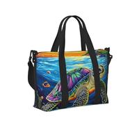 Mexpekil Sea Turtle Ocean Art Travel Duffel Bag Waterproof Sports Gym Bag Large Weekend Overnight Bags for Women Men Foldable Carry On Luggage Tote Bag for Flight