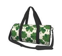 Mexpekil Shamrock Clovers Cute Foldable Gym Bag Carry On Travel Duffle Bags Waterproof Woman Men Hand Luggage Bag Large Weekend Overnight Bags for Sports Dance with Removable Strap