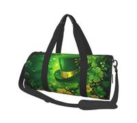 Mexpekil Shamrock Hat Art Foldable Gym Bag Carry On Travel Duffle Bags Waterproof Woman Men Hand Luggage Bag Large Weekend Overnight Bags for Sports Dance with Removable Strap