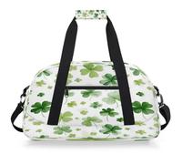 Mexpekil Shamrocks Clovers Travel Gym Bag | Carry On Overnight Weekend Bags for Girls Boys Waterproof Hand Luggage Bag for Sports Dance School Practice