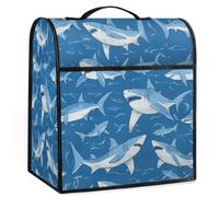 Mexpekil Sharks Swimming Blue Stand Mixer Cover 5-8 Quart Kitchen Appliance Dust Covers with Top Handle and Pockets Universal Kitchen Applian Decor Protector Accessories