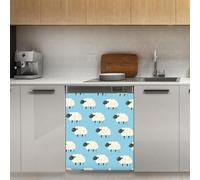Mexpekil Sheep Dishwasher Magnet Cover 21x26Inch Decorative Dish Washer Sticker for Front Door Waterproof Kitchen Appliance Panel Magnetic Decal