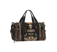 Mexpekil Skeleton Forest Forest Moon Gym Bag with Shoe Compartment Waterproof Duffel Bag Large Overnight Weekend Bags Travel Holdall for Women Men Teens