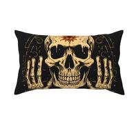 Mexpekil Skeleton Skull Gothic Pillowcase Covers Envelope Closure, Rectangular Pillow Cases Day Of The Dead Breathable Pillow Cover for Hotel Home Bed Decorative 51 x 102 cm